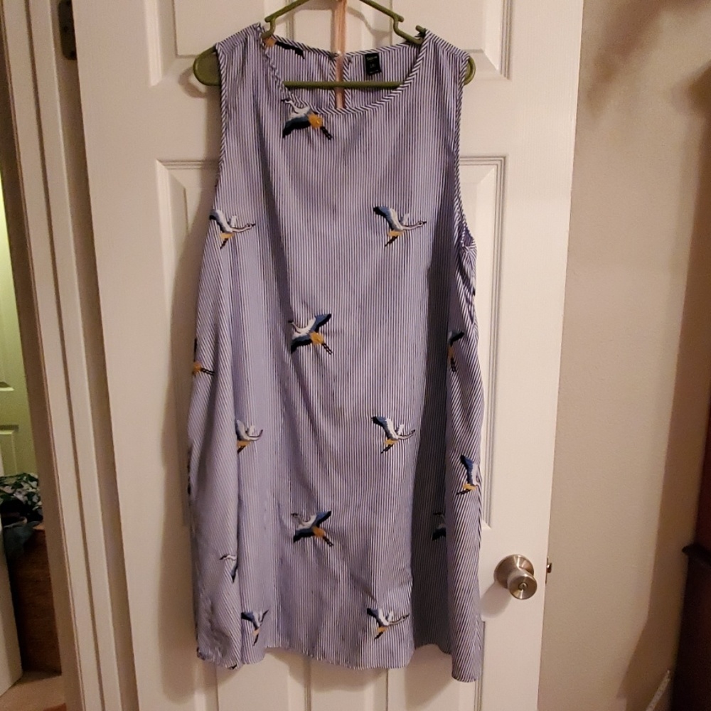Pinstripe shift dress